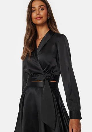 Terilee Satin Wrap Blouse
