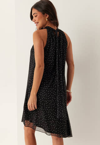 Tie Reversible Short Mesh Dress