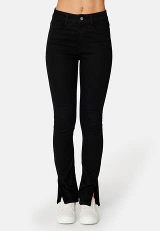 Tinnie  slit high waist jeans