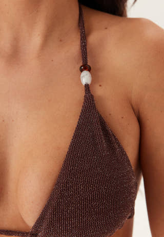 Triangle Glittery Bikini Top