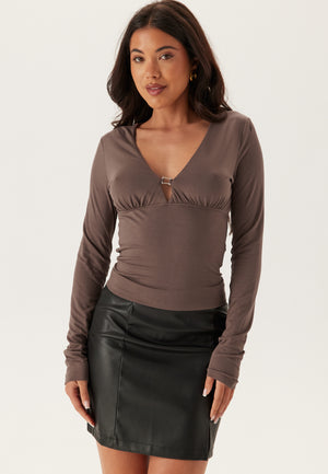V-Neck Buckle Top