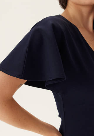 V-Neck Butterfly Sleeve Dress