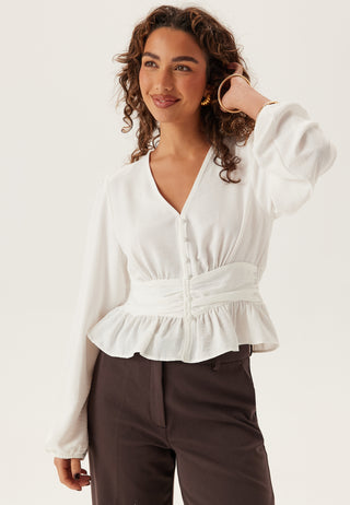 V-neck Button Blouse