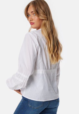 V-neck Cotton L/S Blouse