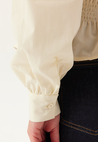 V-neck Cotton Smock Blouse