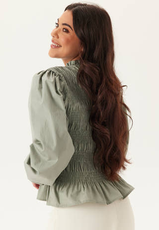 V-neck Cotton Smock Blouse