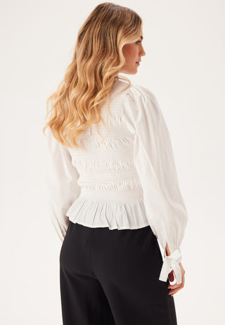 V-neck Cotton Smock Blouse