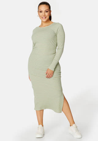 Vendela drapy striped dress
