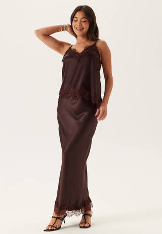 Viscose Satin Lace Skirt