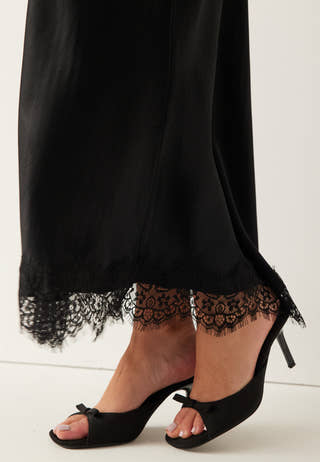 Viscose Satin Lace Skirt