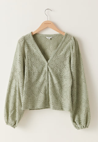 Volume Sleeve Button Blouse