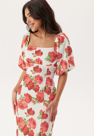 Volume Sleeve Midi Dress