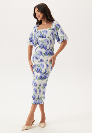 Volume Sleeve Midi Dress