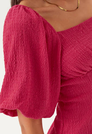 Volume Sleeve Mini Dress