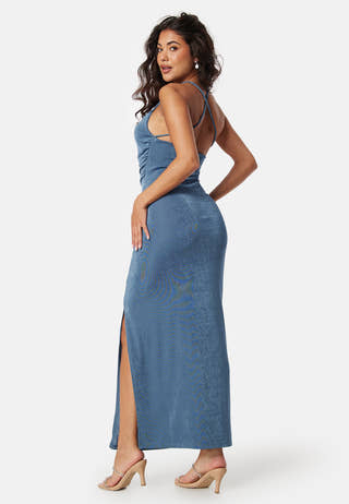 Shiny Waterfall Strap Dress