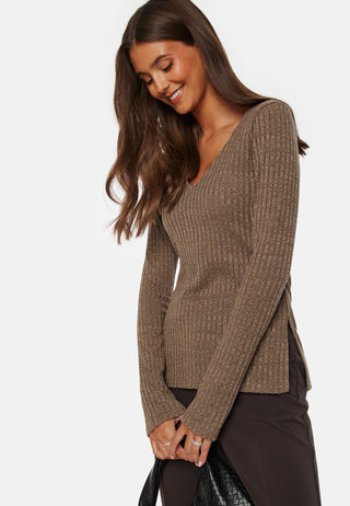 Winter deep V-neck top