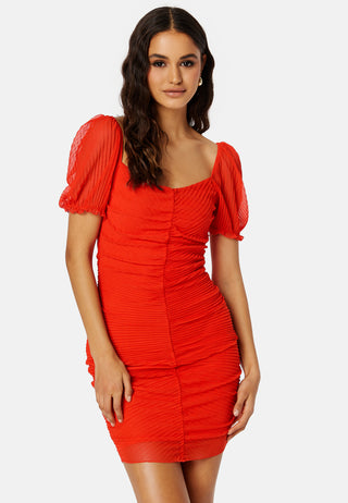 Zia pleated mesh dress