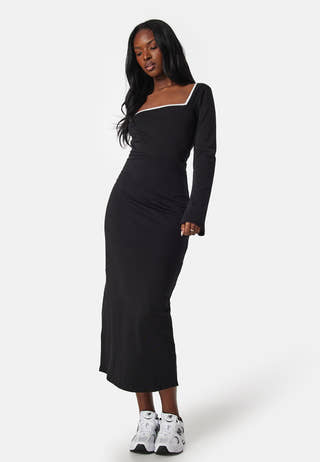 Square Neck Contrast Dress