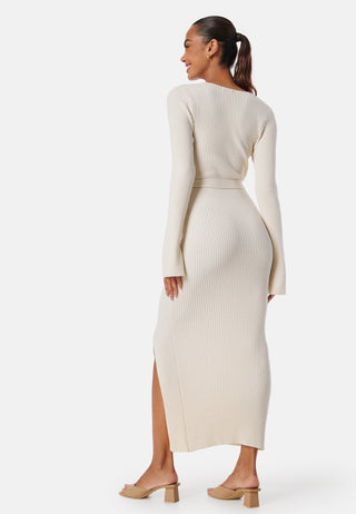 Slit Knitted Midi Dress