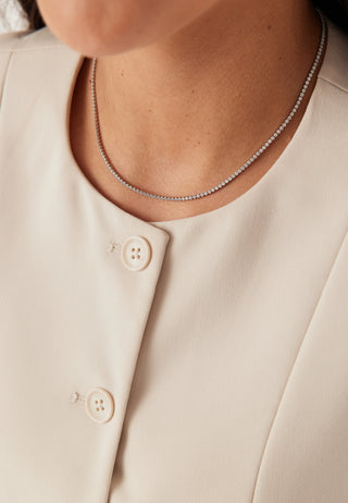 Cloé Tennisnecklace Steel