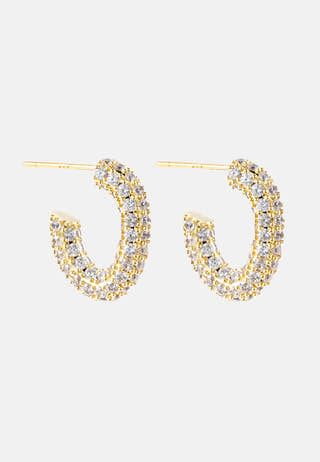Monaco Pave Hoops 13 mm
