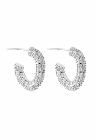 Monaco Pave Hoops 13 mm
