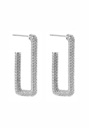 Monaco Rectangle Hoops Crystal
