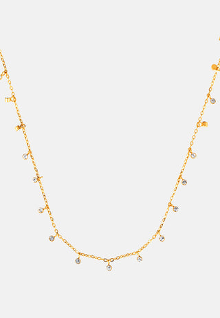 Necklace With Multi Crystal Charms