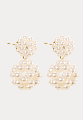 Pearl Double Bead Earring