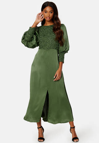 Crépe Satin Midi Dress