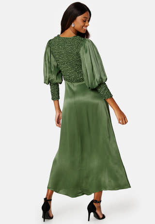 Crépe Satin Midi Dress