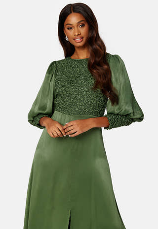 Crépe Satin Midi Dress