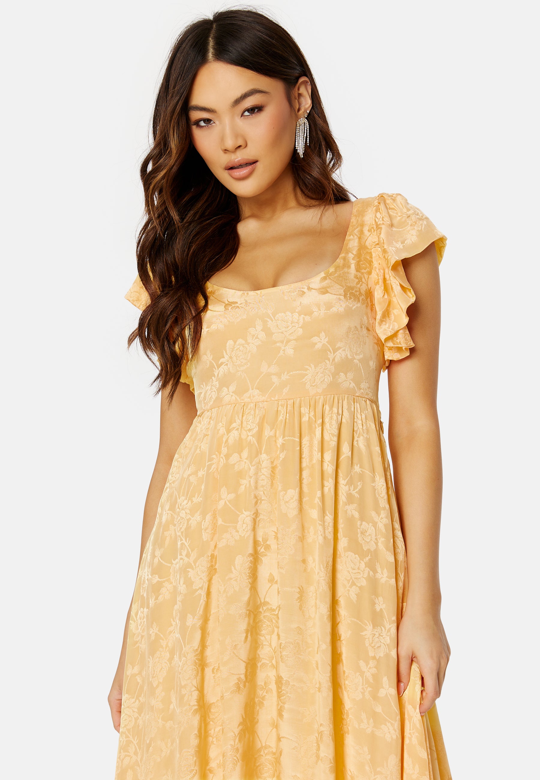Bytimo  Jacquard Open Back Dress  campaign-outlet  Yellow