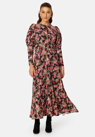 Plisse Midi Dress