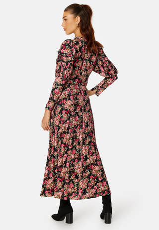 Plisse Midi Dress