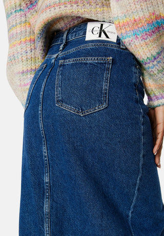 Front Split Maxi Denim Skirt