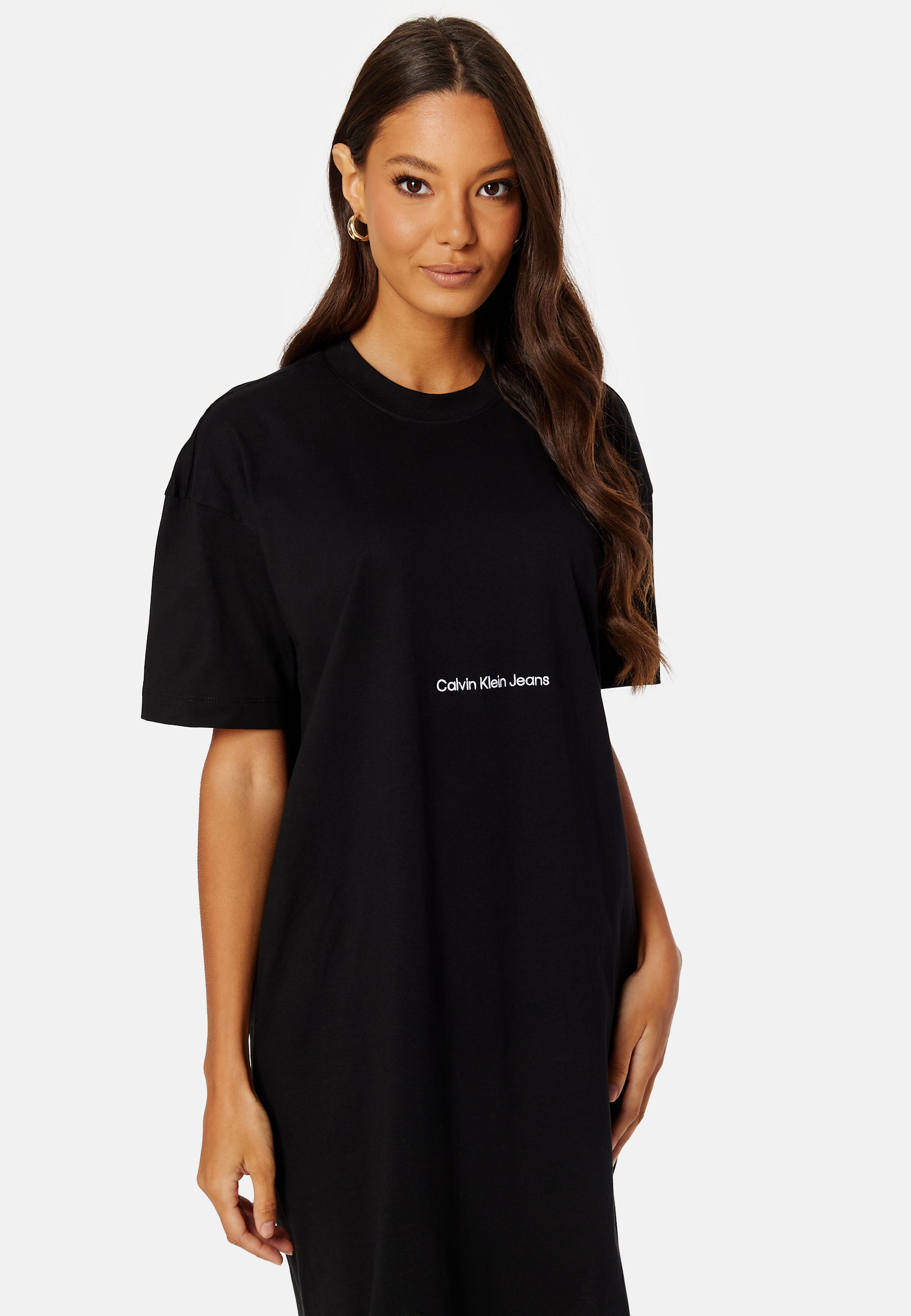 calvin klein long t shirt dress Calvin klein jeans – Institutional Long T-Shirt Dress – campaign-outlet – Black