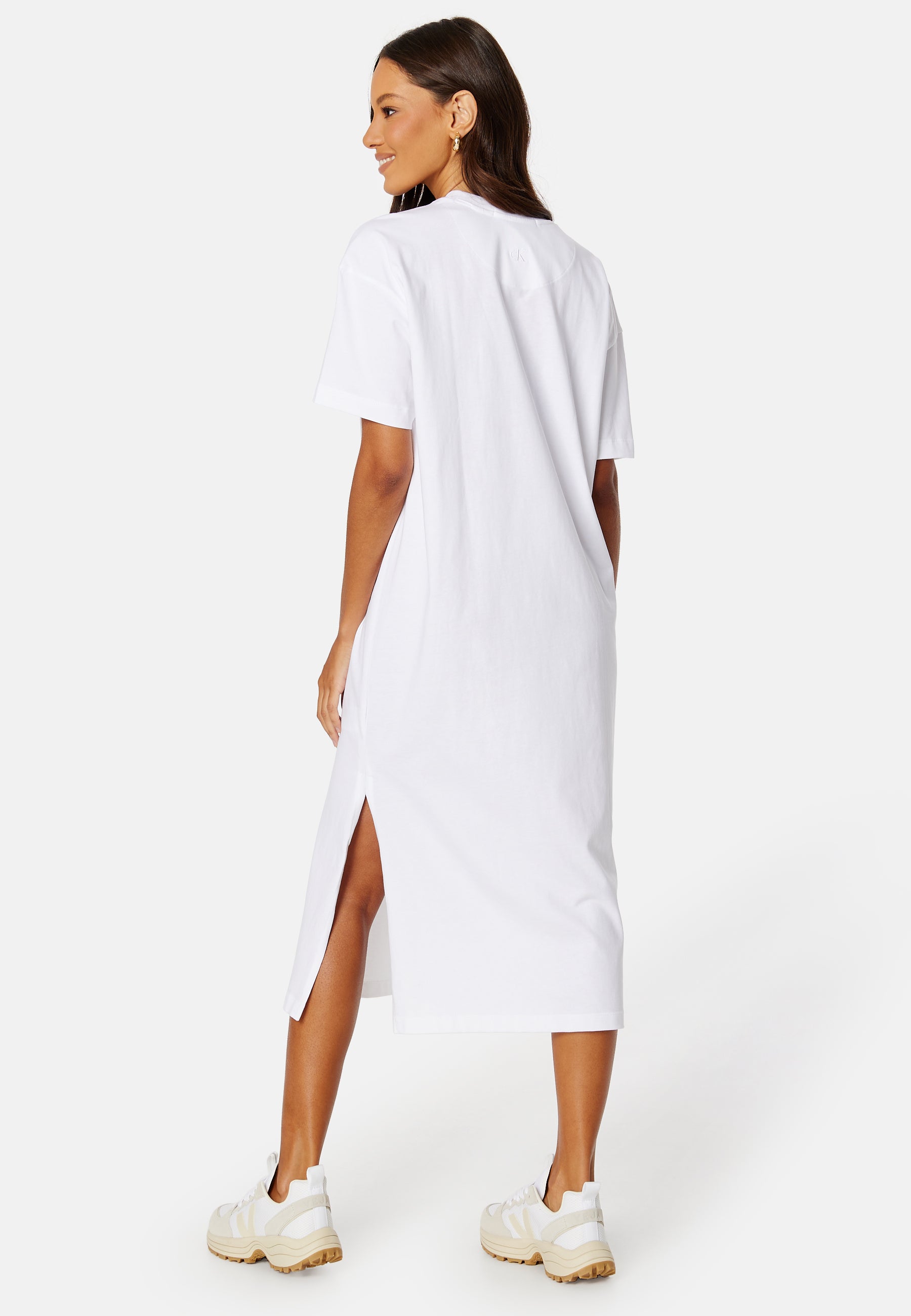 Calvin klein jeans – Institutional Long T-Shirt Dress – campaign-outlet –  White