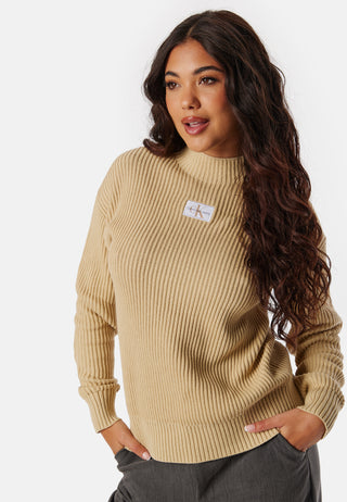 Woven Label Loose Sweater