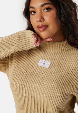 Woven Label Loose Sweater