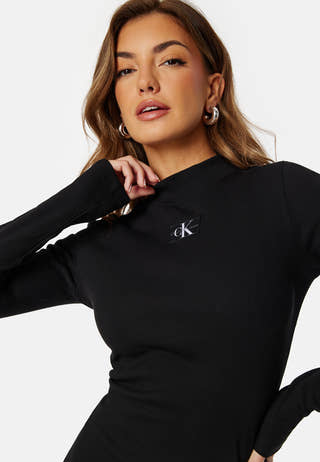 Woven Label Rib LS Dress