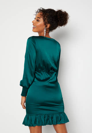 Alcine Wrap Flounce Dress