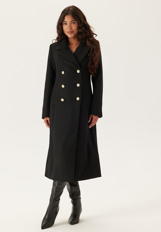 Shaped Wool Blend Coat
