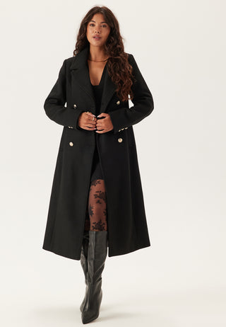 Shaped Wool Blend Coat