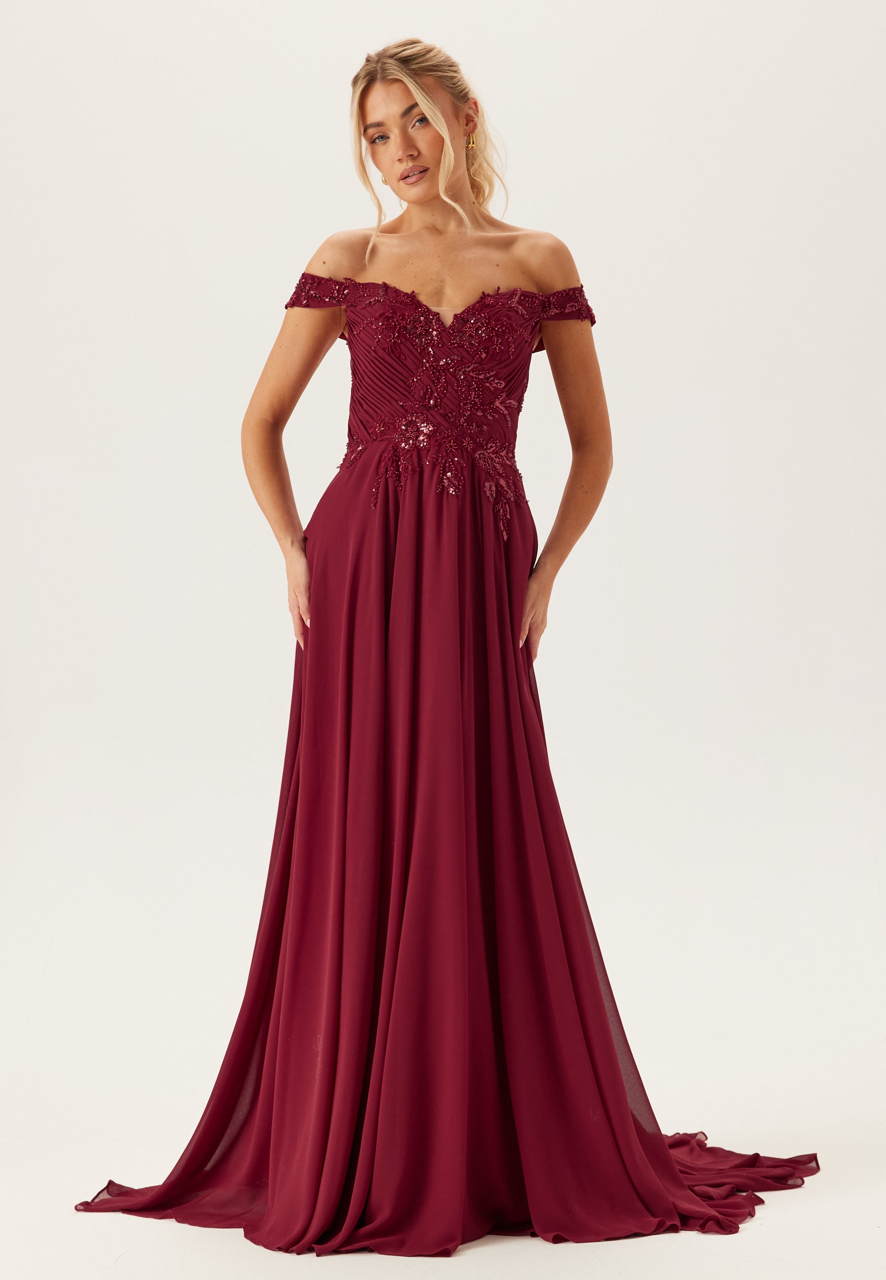 Christian koehlert Chiffon Off Shoulder Evening Dress Bridesmaid dresses Red Christian koehlert Chiffon Off Shoulder Evening Dress Bridesmaid dresses Red