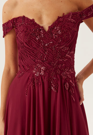 Chiffon Off Shoulder Evening Dress