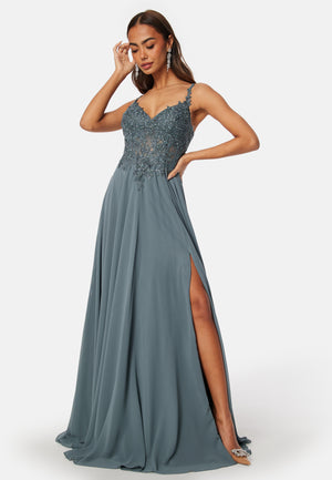 Chiffon Rhinestone Evening Dress