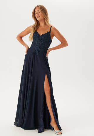 Chiffon Rhinestone Evening Dress