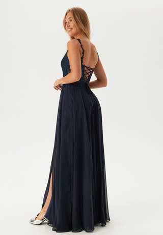 Chiffon Rhinestone Evening Dress
