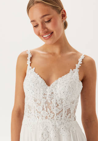 Chiffon Rhinestone Wedding Dress